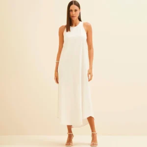 Vestido Mid Forum Confort Ve26 Off White Feminino