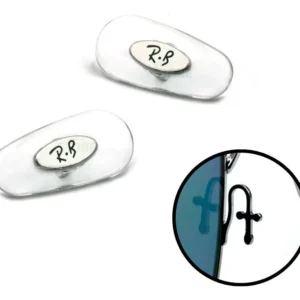 Plaquetas Ray-ban Prata De Silicone Encaixe De Cruz - 1 Par Prateado