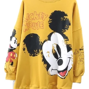 Sudadera Holgada Para Mujer Estampado De Disney Mickey Moda