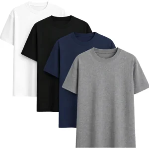 Kit 4 Camisas Camiseta Básica Lisa 100% Algodão Premium 30.1