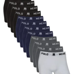 Kit Com 12 Cuecas Boxer Masculina Adulto Polo Wear Original