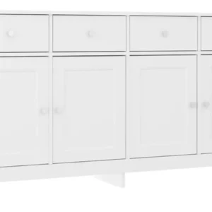 Aparador Buffet 4 Portas 4 Gavetas Ditália Móveis Branco