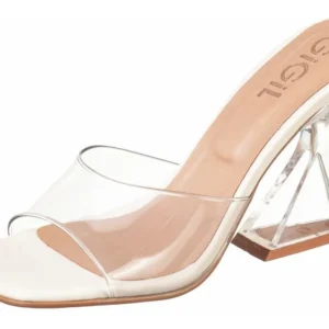 Tamanco Salto Acrílico Transparente Vinil Confortavel Moda