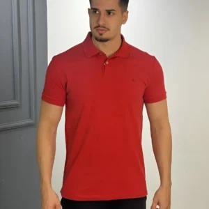 Polo Calvin Klein Slim Básica Sem Friso Vermelho