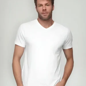 Camiseta Básica Malwee Masculina Gola V Manga Curta 4422