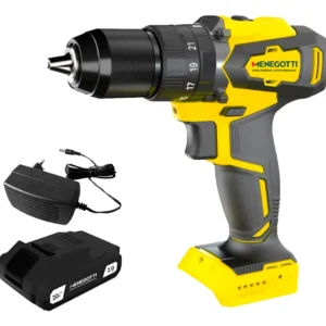 Parafusadeira Furadeira 45n Bateria Carregador Menegotti Cor Amarelo Frequência 60hz