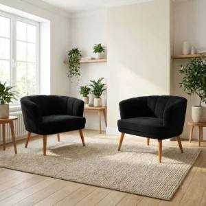 Kit 2 Poltronas Estofada Para Sala De Estar Aconchegante