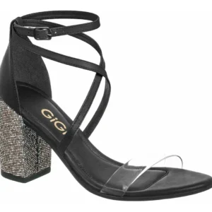 Sandália Feminina Moda Salto Alto Grosso Festa Brilho Branca