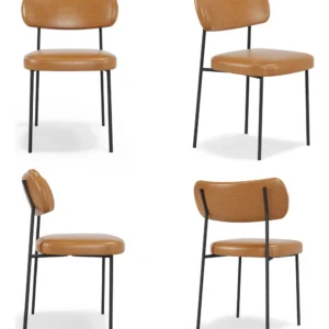 Cadeira Decorativa Estofada para Sala de Jantar Melina Couríssimo Whisky Lyam Decor x 4 unidades