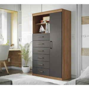 Multi-cômoda 1 Porta 6 Gavetas Marabá Wt