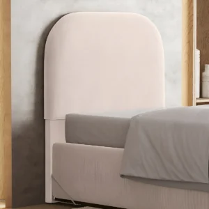 Cabeceira Cama Box 100cm Orgânica Lanna Suede Bege