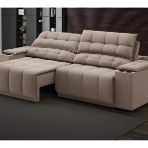 Sofá Com Usb Retrátil E Reclinável Samurai 2m Marrom