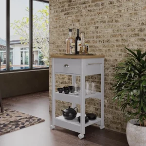 Aparador Carrinho Chá 1 Gaveta Cinza Bhwt Cinza