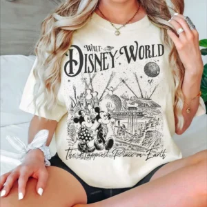 Camiseta Solta Retrô De Halloween Da Disney, Moda Feminina