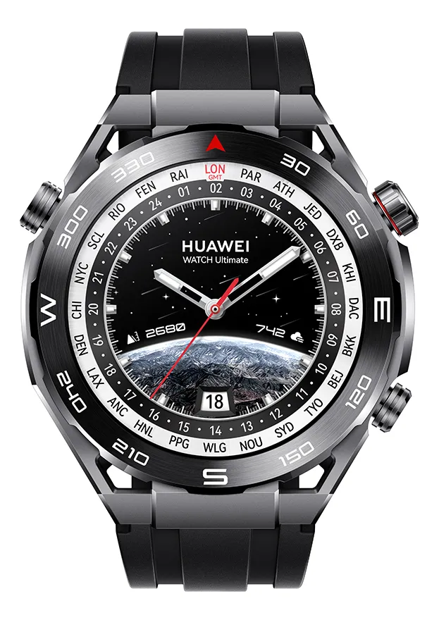 Smartwatch HUAWEI WATCH Ultimate Material de Metal líquido Esportes em Nível Profissional Mapa de Campos de Golfe Mapas de Contorno Offline com Relevo Visível Compatível com iOS e Android Preto - Imagem 9
