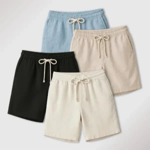 Kit 4 Bermudas De Linho Masculina Premium Leve E Confortável