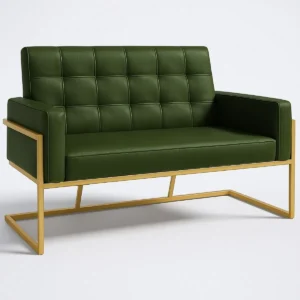 Sofá Namoradeira Para Recepção Tecido Courino Elegante