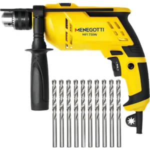 Furadeira Impacto 1/2 Pol 750w Menegotti Com Kit Brocas Cor Amarelo Frequência 60hz