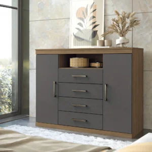 Cômoda Casal Havana Master Santos Andirá Cor Jatobá/Grafite