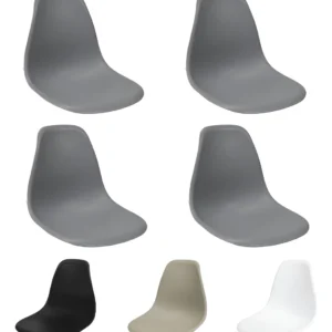 Kit 4 Assento Eames Polipropileno Resistente La Mobilia Estrutura da cadeira Cinza Brasão