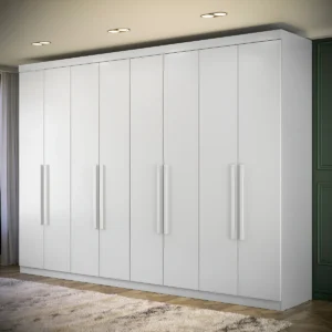 Guarda Roupa Casal Grande Master New 8 Portas 4 Gavetas Cor Branco