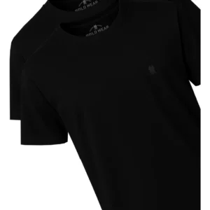 Kit 2 Camisetas Básicas Masculinas Polo Wear Preto