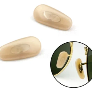 Plaquetas Ray-ban Bege Nude Encaixe De Garra Original 1 Par Prateado