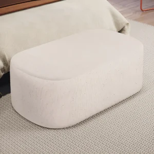 Puff Decorativo Orgânico Para Living 100cm Doha Linho Cru