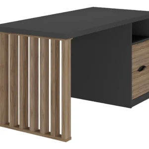 Mesa P/ Escritório Escrivaninha Home Office Dora Preto Nogal