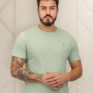 Camiseta Dudalina Masculina Essentials Moda Logo Verde Claro