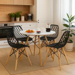 Conjunto Mesa Eames 90cm + 4 Cadeiras Kaila Dsw Seatco