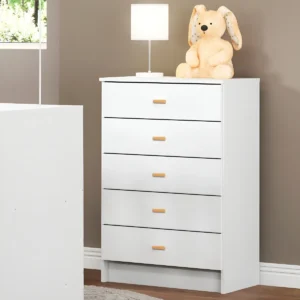 Cômoda 5 Gavetas Ditália Móveis Branco Escandinavo MDP