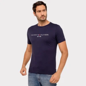 Camiseta Tommy Hilfiger Masculina Logo Est 1985 Básica