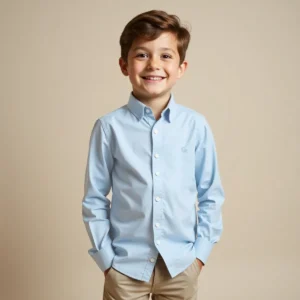 Camisa Social Infantil Manga Longa Menino