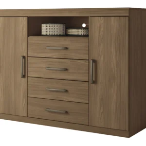 Santos Andirá Cômoda Casal Havana Master Cor Jatoba corrediças telescopicas