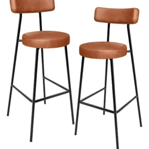 Kit 02 Banquetas Alta Cozinha Bar Sala Jantar Milão Camel