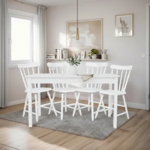 Mesa De Jantar Ditália Com 4 Cadeiras Ja-225 Branco