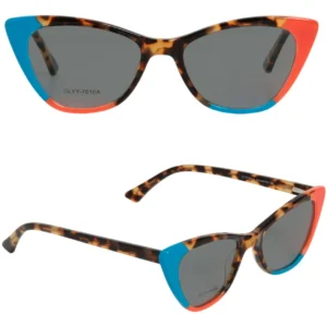 Óculos De Sol Feminino Cat Eye Tendência Moda Várias Cores Gatinho Azul Preto Coral