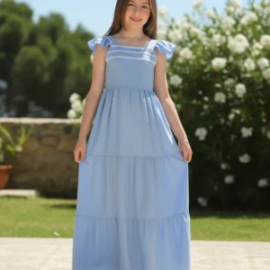 Vestido Longo Disney Infantil Princesas Moda Verão Elegante