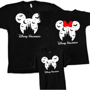 Kit 3 Pçs Disney Halloween Moda Tal Pai Tal Mãe Tal Filho M2