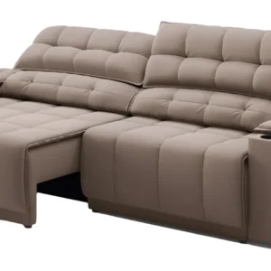 Sofá Com Usb Retrátil E Reclinável Samurai 2,30m Cor Marrom