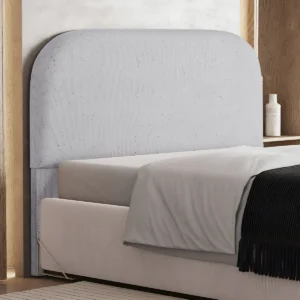 Cabeceira Cama Box Casal 140cm Orgânica Lanna Linho Cinza