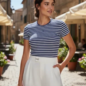 Blusa Feminina Colcci Listrada Baby Look