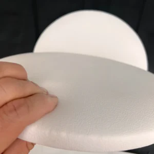 Assento Redondo Banqueta Estofado H02 Corino Branco 25 Cm