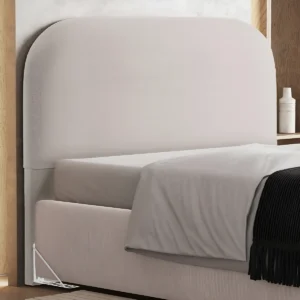 Cabeceira Cama Box King 195cm Orgânica Lanna Bouclê Creme