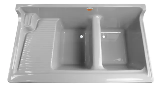 Tanque De Fibra Duplo Stilo 120l Lateral Cinza/branco/preto - Imagem 2
