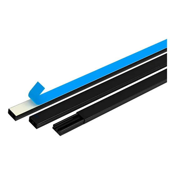 Kit 4 Canaleta Fios Preta De Pvc Com 2 Metros Resistente