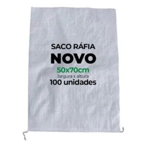 Saco Para Entulhos Sacaria Sacos Ráfia De 50cm X 70cm Aguenta 40kg Dentro Kit De 100u - Branco