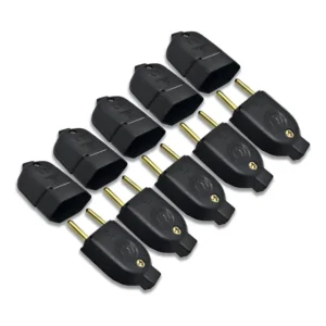 Kit 5 Plugue Pino Macho 10a 2p + 5 Tomada Fêmea 10a Preto