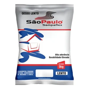 Gesso Em Pó 5kg Lento Para Acabamento Artesanato E Reparo